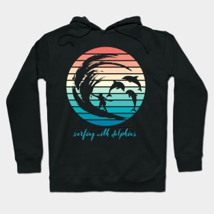 Surfing dolphins gift Hoodie